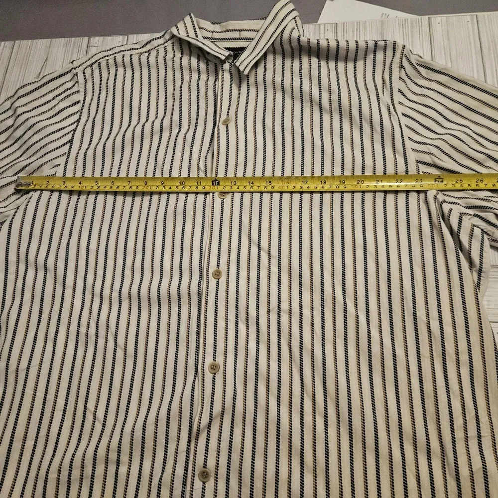 Banana Republic‎ Shirt Mens 2XL Striped Short Sleeve Button Up Standard Fit